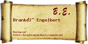 Brankó Engelbert névjegykártya